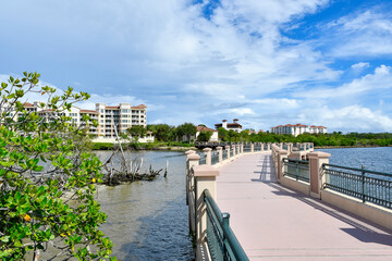 The Riverwalk along Intracoastal Waterway at Jupiter, Florida in Palm Beach County © Ryan Tishken