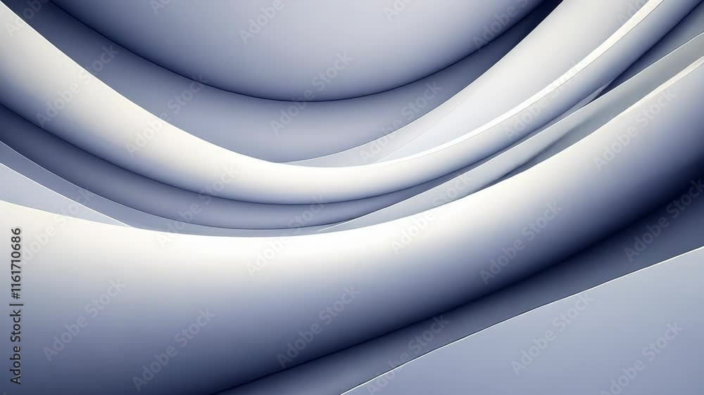 Poster elegant wave patterns in soft shades of blue and white with smooth curves