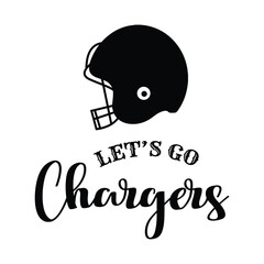 Let's Go Chargers Vector Design on White Background