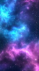 Obraz premium A Celestial Canvas Of Blue And Purple Nebulae
