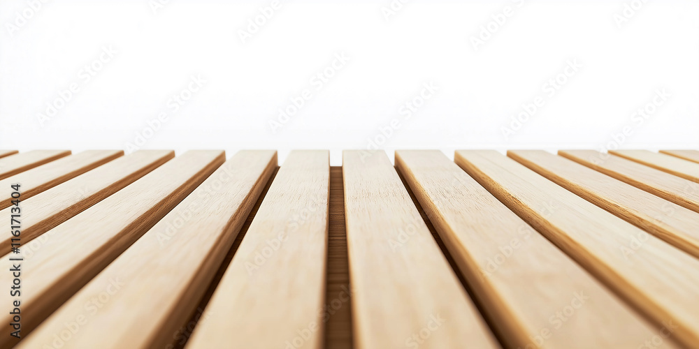 Poster parallel wooden slats creating textured surface on white background