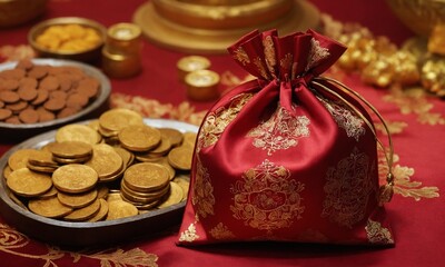 설날 복주머니 돈을 부르는 복주머니