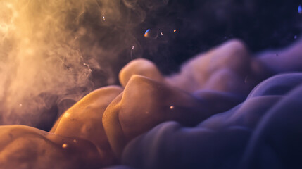 Abstract Colorful Ink Swirls Dramatic Smoky Background