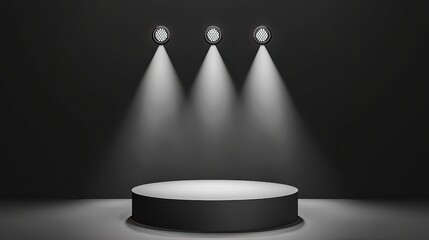 Dark Room Stage Cylinder Spotlight Illumination