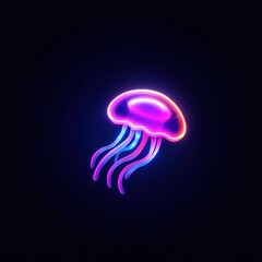 Mesmerizing Neon Jellyfish Illuminated in Deep Blue Waters Creating an Enchanting Underwater Scene with Ethereal Glow Captivating the Viewer