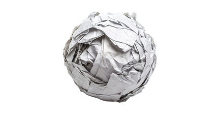 A ball of paper crumpled office waste and recycling isolated on transparent  background 