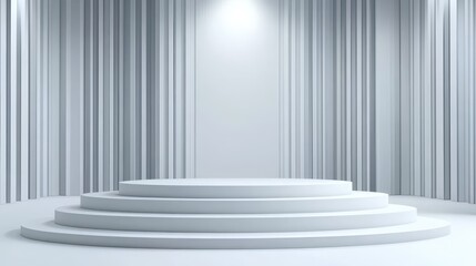 Three Tiered Circular Platform In Minimalist Setting