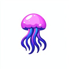 Graceful Jellyfish Gliding Through Crystal Clear Ocean Waters with Delicate Tentacles Flowing Behind Creating a Mesmerizing Underwater Scene