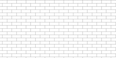 brick wall seamless pattern drawing. random brick. Bricks wall pattern. Outline only. 