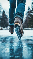 Ice Skating Boots Winter Frozen Fun Outdoors