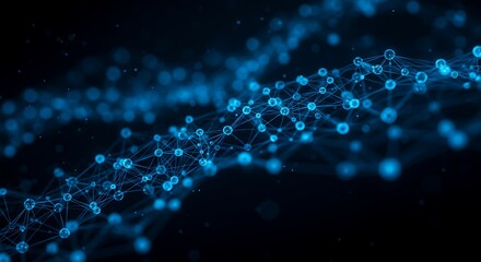 Abstract Blue Network Connection Digital Technology Global Communication Data Flow Science