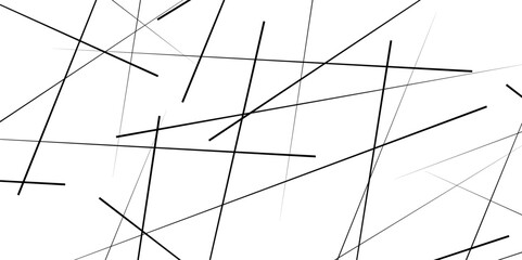 Chaotic abstract line background. Random geometric line seamless pattern. Black outline monochrome texture. Vector illustration.