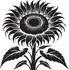 Black and white flower vector