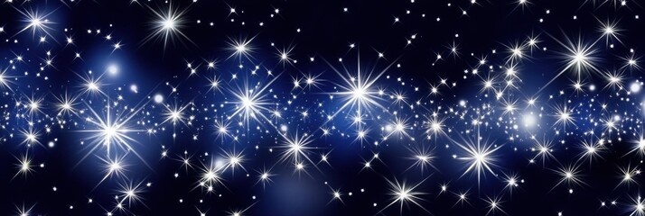 Luxurious Dark Blue Backdrop with Magical Floating White Particles