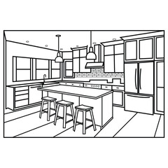 interior design for modern home line art