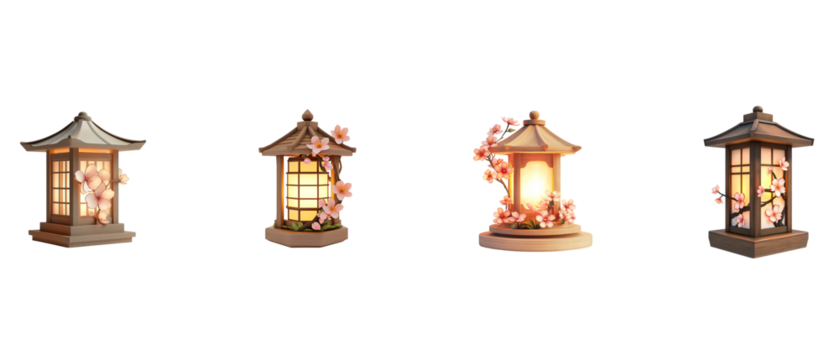 Chinese style red lantern, traditional Chinese architecture style, on white background.