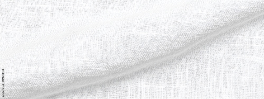 Aufkleber close-up of white linen fabric texture, showing its soft, smooth surface and subtle weave.