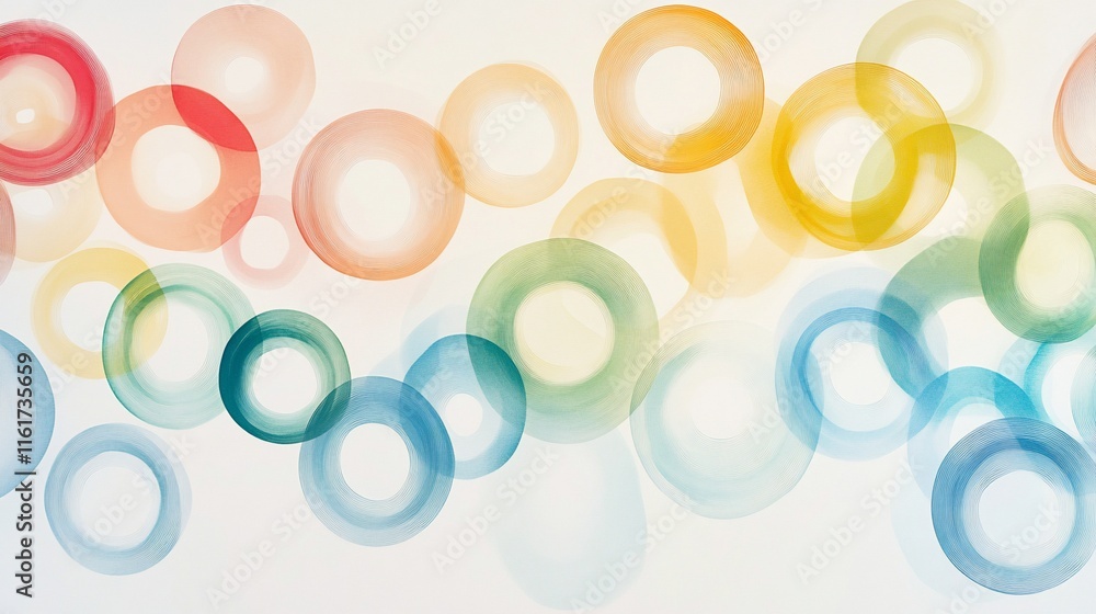 Poster Abstract background with colorful, translucent overlapping circles.