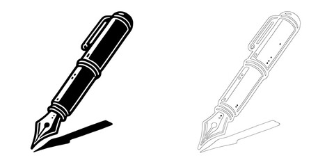 Fountain Pen Icon: Elegant Ink Pen Set 