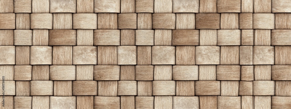 Poster Seamless wood block pattern texture.