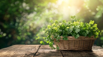 Coriander in basket