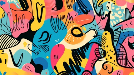 Abstract Colorful Shapes Artistic Modern Design