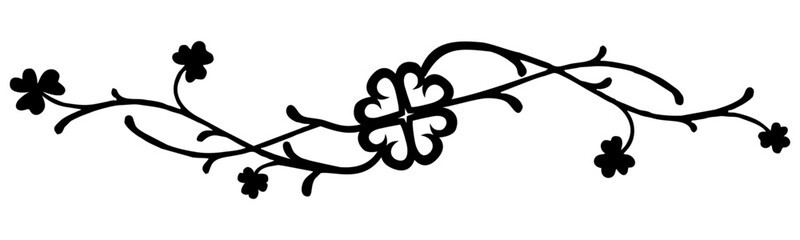 Line art clover - clover border - ornament clover