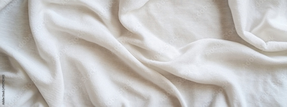 Poster soft, creamy white fabric with subtle folds and wrinkles, creating a luxurious and elegant texture.