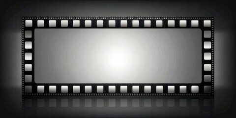 Fototapeta premium Film frame with a transparent background against a black or dark gray background, matte, movie, matte, movie, picture, film strip