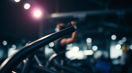 Treadmill Workout in a Modern Fitness Center With Dynamic Lighting