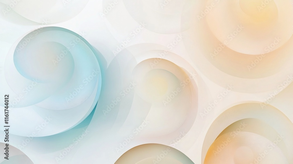 Aufkleber abstract pastel swirl background with soft, light colors and overlapping circles.
