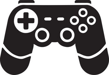 Gaming controller vector icon, Gaming controller vector illustration, Gaming controller silhouette vector black and white