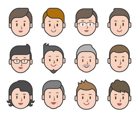 男性の顔のアイコン