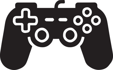 Obraz premium Gaming controller vector icon, Gaming controller vector illustration, Gaming controller silhouette vector black and white