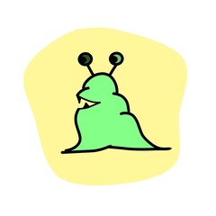 Green monster pattern. Green alien pattern. Funny alien character cartoon