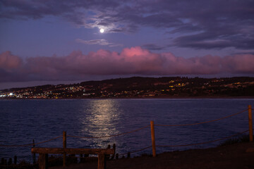 Full moon reflection over the sea