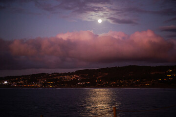 Full moon over the sea
