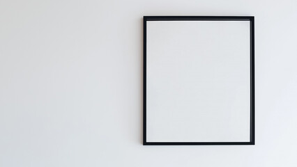 A smooth white wall with a black frame 1