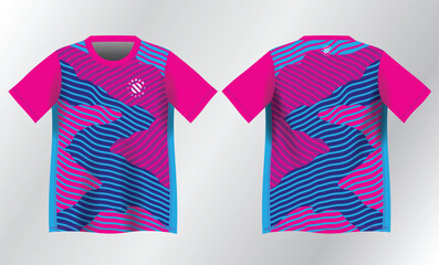abstract blue and pink background pattern for sport jersey design mockup