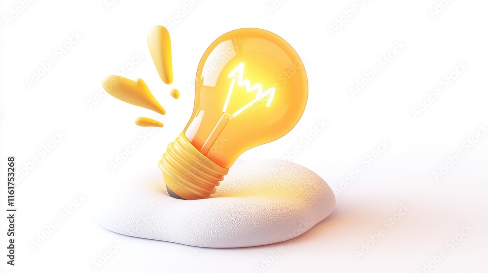 Poster conceptual of a light bulb encased in ice that is melting to reveal the glowing bulb within symboliz
