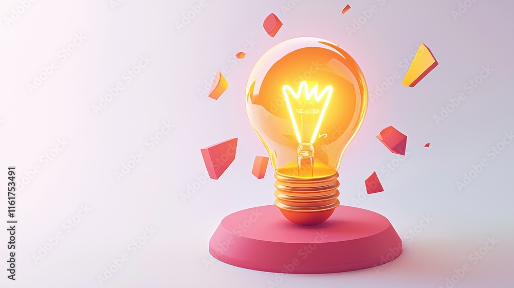 Poster glowing light bulb at the center of a visually striking abstract composition with swirling dynamic s