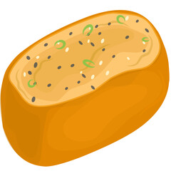Illustration of meatball tofu with topping