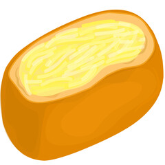 Illustration of meatball tofu with cheese