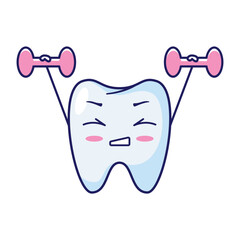 funny kawaii cute tooth sticker expression