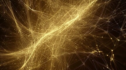 A gold colored image with many lines and dots