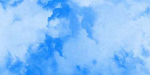 Abstract light blue watercolor cloudiness, mist, or smog background. light blue sky with white background and blurred pattern. Vivid textured aquarelle painted art design background.	
