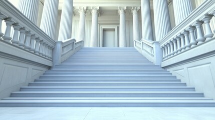 Fototapeta premium Grand Marble Staircase Leading to Classical Building Entrance
