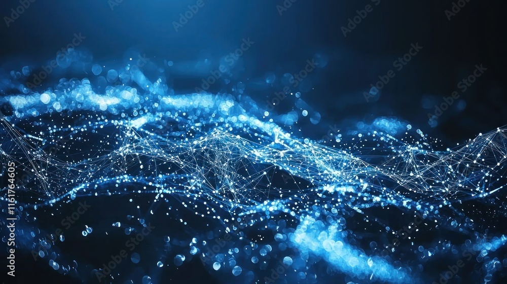 Aufkleber a digital background filled with flowing lines and abstract data points, symbolizing the concept of 