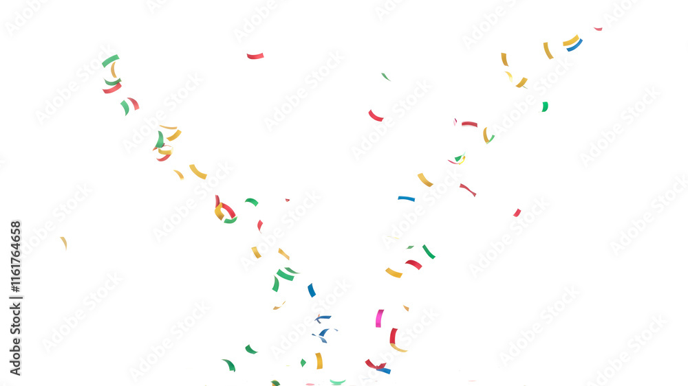 Sticker falling confetti colourful isolated transparent png