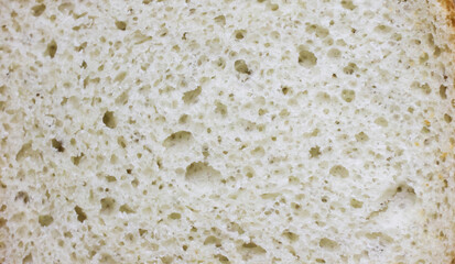 White bread slice texture macro shot